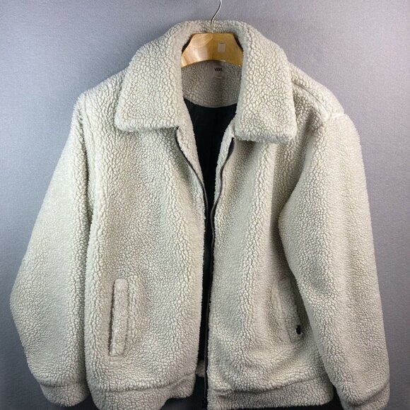 Vans Jackets & Blazers - Vans Snow Out Sherpa Full Zip‎ Jacket Womens Size Large Ivory Warm & Cozy